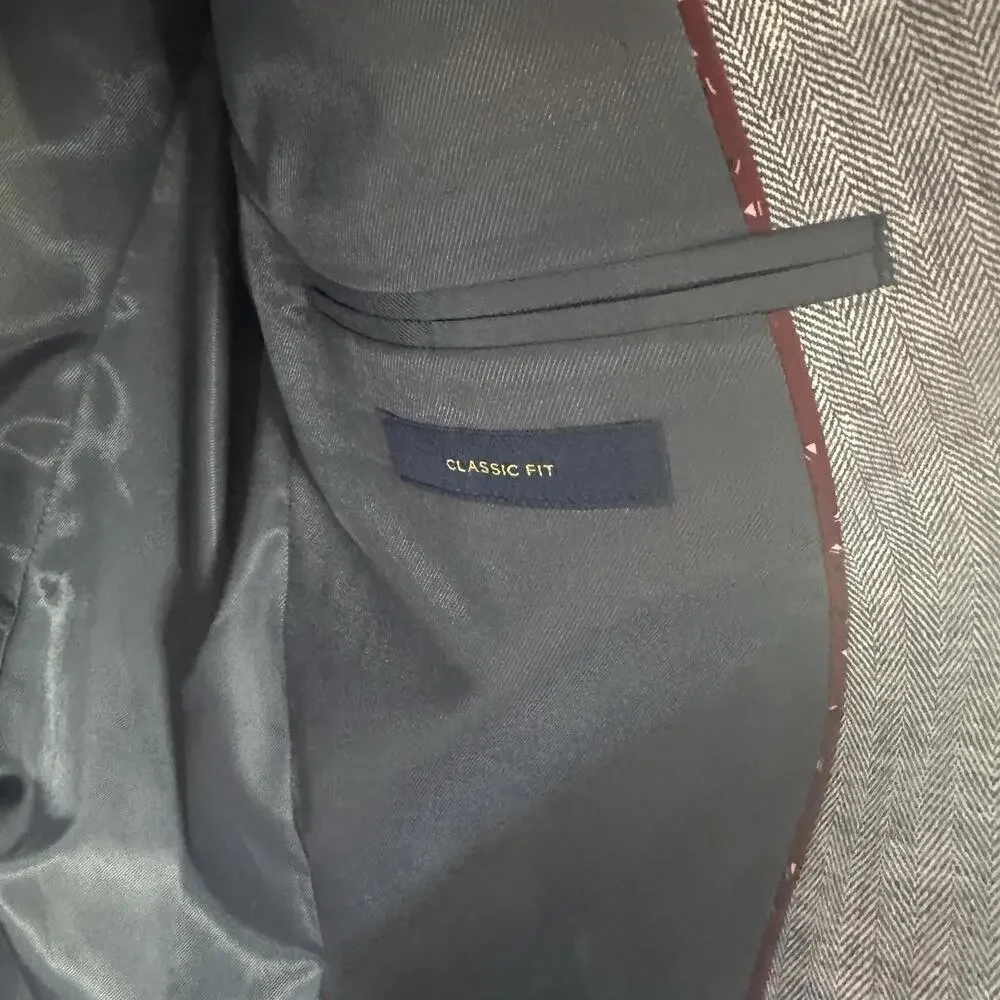 Stafford Jacket Linen Cotton Hopsack Blazer Sport Coat Indigo‎ 48R